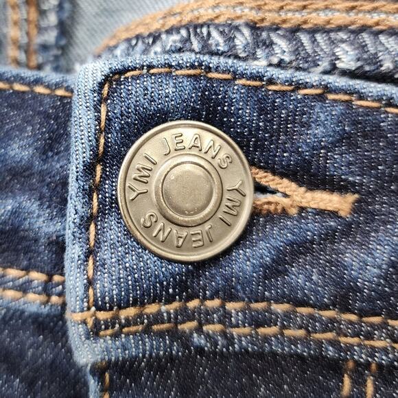 YMI Jeans Womens 9/29 Juniors Blue Distressed Mid Rise Skinny Ankle Stretch - Picture 2 of 12